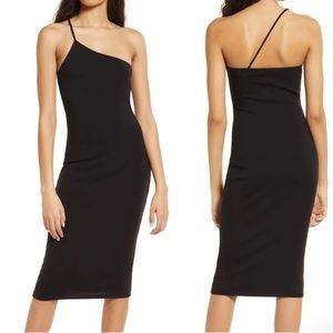 Bishop & Young Salinas One-Shoulder Dress in Black. Size XS